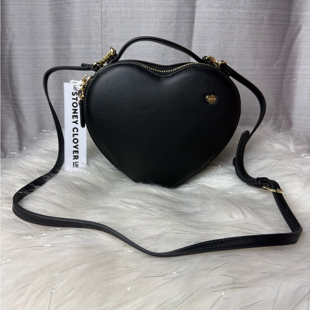 STONEY CLOVER LN black heart crossbody bag